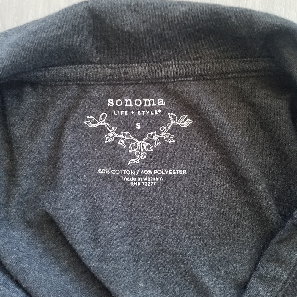 Grey Half Button Collared Tee - Picture 3 of 3